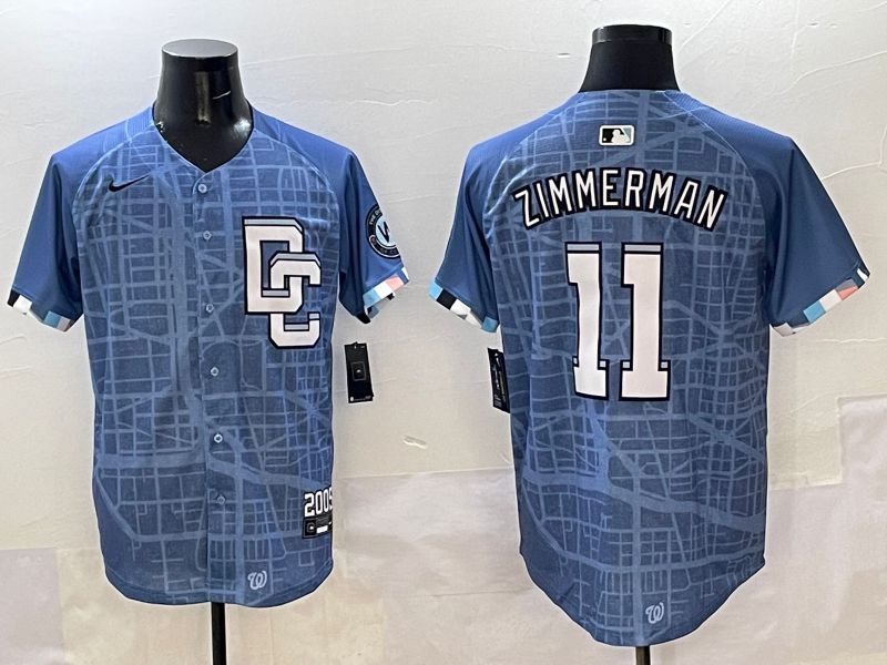 Men Washington Nationals #11 Zimmerman Blue Joint Name 2025 Nike MLB Jersey style 2->washington nationals->MLB Jersey